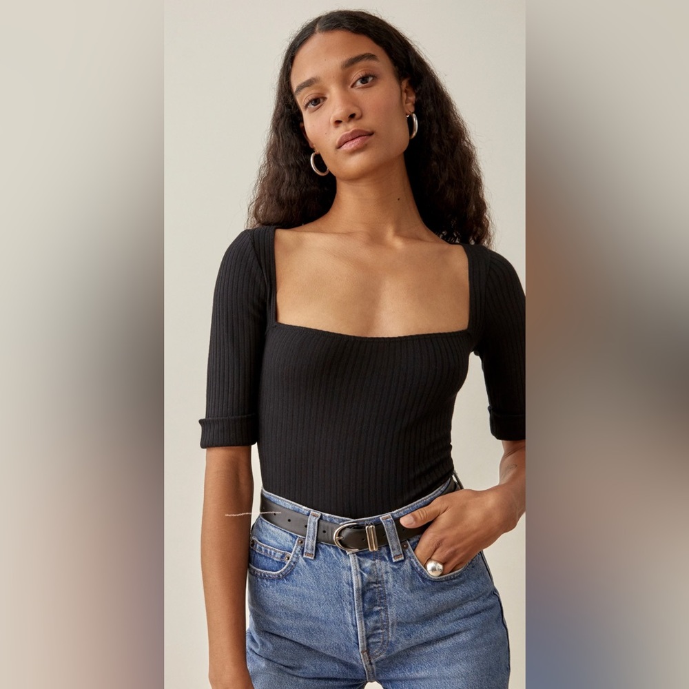 Reformation's sold out Leann knit top. Size S. Worn once - perfect condition